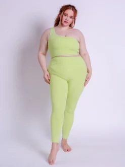 EASEDK01 Girlfriend Collective Bianca One Shoulder Bra - Key Lime 9 EASEDK01 Girlfriend Collective Bianca One Shoulder Bra - Key Lime