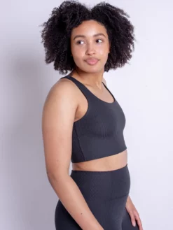 EASEDK01 Girlfriend Collective Rib Paloma Bra - Black New In