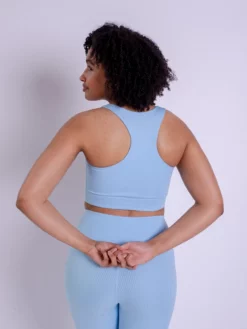 EASEDK01 Girlfriend Collective Rib Paloma Bra - Bluebell