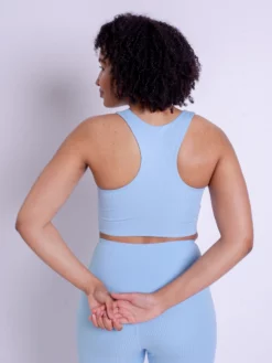 EASEDK01 New In Girlfriend Collective Rib Dylan Bra - Bluebell