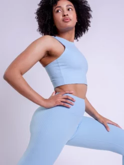 EASEDK01 Girlfriend Collective Compressive Rib High-Rise 7/8 Leggings - Bluebell