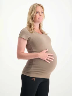 URBANG01 Clothing Miracle In The Making Happy Maternity Tee - Inca Cacao