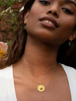 GODDES01 With Love... Goddess Charms Sun God Pendant Necklace - Silver