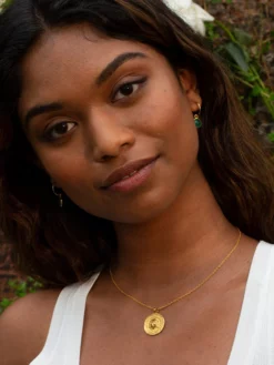 GODDES01 Goddess Charms Sun God Pendant Necklace - Gold