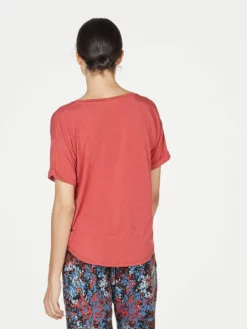 BRAINT01 Thought Eliza Seacell Tee - Persimmon Red Ethical & Eco-Friendly Gifts