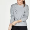 BRAINT01 Clothing Thought Life Drawing Bamboo Fleece Sweater - Grey Marle