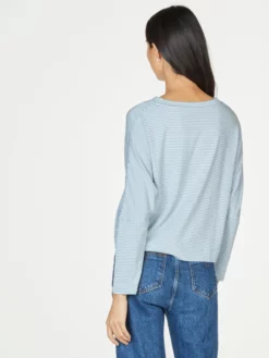 BRAINT01 Thought Isobel Bamboo Batwing Sleeve Top - Foam Blue