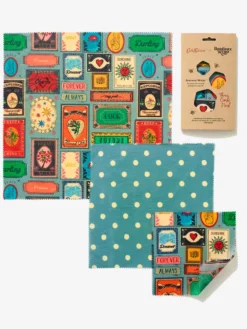 THEBEE01 Ethical & Eco-Friendly Gifts The Beeswax Wrap Cath Kidston Set Of 3 - Affirmations Print