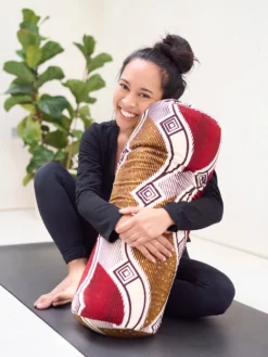 LOYALE01 Yogamatters X Bespoke Binny Red Waves Bolster