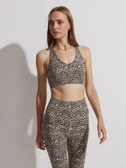 VARLEY01 Varley Let's Move Park Bra - Tan Motion Spots