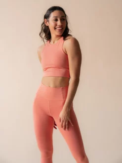 EASEDK01 Girlfriend Collective Dylan Crop Bra - Primrose Ethical & Eco-Friendly Gifts