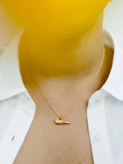 GODDES01 With Love... Goddess Charms Freedom Bird Pendant Necklace - Gold