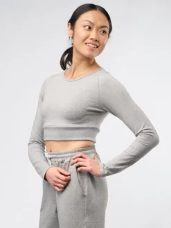 SINEAD01 Gossypium Leap Long Sleeve Crop Top Clothing