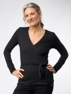 SINEAD01 Gossypium Harmony Wrap Top