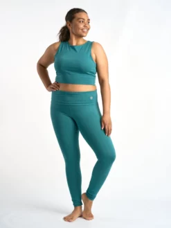 FINEKN03 Gossypium Fold Yoga Leggings Clothing