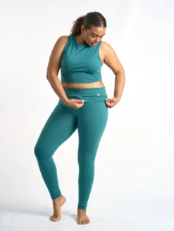 FINEKN03 Gossypium Fold Yoga Leggings Clothing