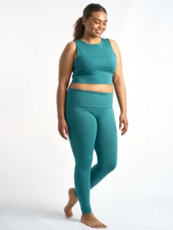 FINEKN03 Gossypium Fold Yoga Leggings Clothing