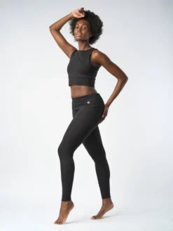 FINEKN03 Gossypium Fold Yoga Leggings Clothing