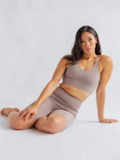 EASEDK01 Girlfriend Collective Float Cleo Bra - Heather Cocoon Clothing