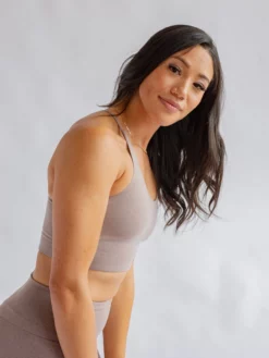 EASEDK01 Girlfriend Collective Float Cleo Bra - Heather Cocoon Clothing
