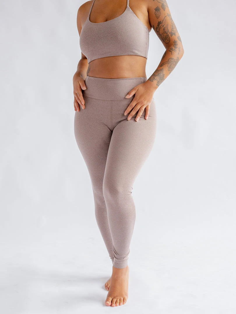 EASEDK01 Girlfriend Collective Float High Rise Leggings - Heather Cocoon 10 EASEDK01 Girlfriend Collective Float High Rise Leggings - Heather Cocoon