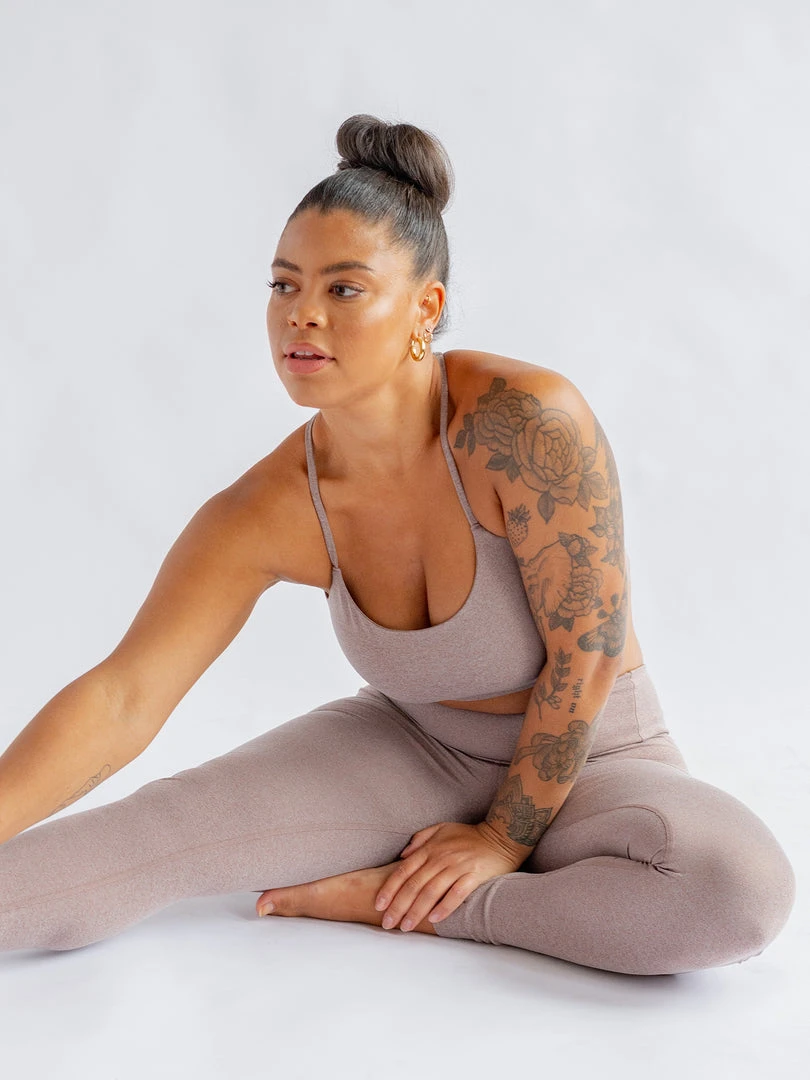 EASEDK01 Girlfriend Collective Float High Rise Leggings - Heather Cocoon 5 EASEDK01 Girlfriend Collective Float High Rise Leggings - Heather Cocoon