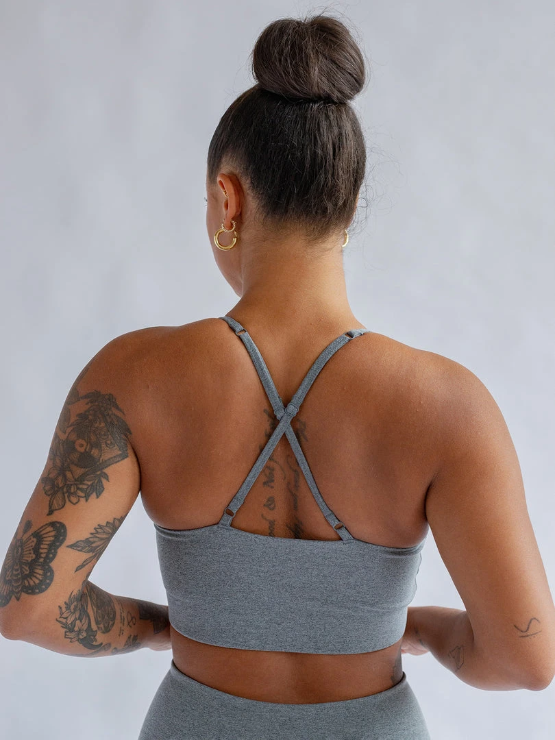 EASEDK01 Girlfriend Collective Float Juliet Bra - Heather Gravel 4 EASEDK01 Girlfriend Collective Float Juliet Bra - Heather Gravel