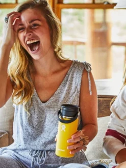 HYDROF01 Yoga Hydro Flask 475ml Wide Mouth With Flex Sip Lid - Cobalt