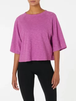 FROSTL01 Clothing Frost Body Iris Bhakti Open Back Tee - Raspberry