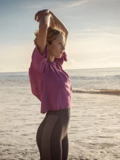 FROSTL01 Clothing Frost Body Iris Bhakti Open Back Tee - Raspberry