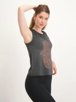 URBANG01 Urban Goddess Karuna Loose Fit Tank - Off Black