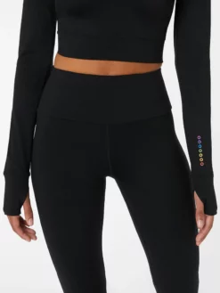 FROSTL01 Frost Body Mudra Long Sleeved Crop Tee - Black