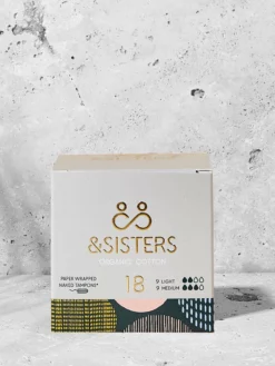 ANDSIS01 &Sisters Organic Cotton Naked Tampons X 18 - Mixed