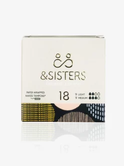 ANDSIS01 &Sisters Organic Cotton Naked Tampons X 18 - Mixed