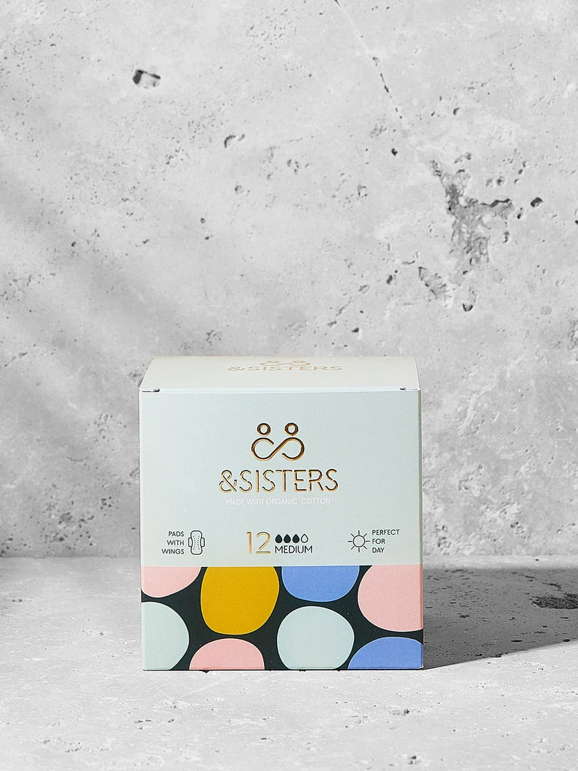 ANDSIS01 Wellbeing & Lifestyle &Sisters Organic Cotton Pads With Wings X 12 - Medium 3 ANDSIS01 Wellbeing & Lifestyle &Sisters Organic Cotton Pads With Wings X 12 - Medium