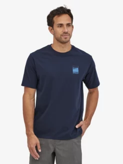 PATAGO01 Patagonia Alpine Icon Regenerative Organic Cotton T-Shirt - Navy Clothing
