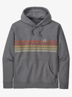 PATAGO01 Clothing Patagonia Line Logo Ridge Stripe Uprisal Hoody - Gravel Heather