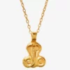 GODDES01 Goddess Charms Sacred Serpent Pendant Necklace - Gold