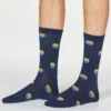 BRAINT01 Clothing Thought Organic Cotton Men's Rainbow Socks - Spots Navy 2 BRAINT01 Clothing Thought Organic Cotton Men's Rainbow Socks - Spots Navy