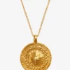 GODDES01 Goddess Charms Sun God Pendant Necklace - Gold