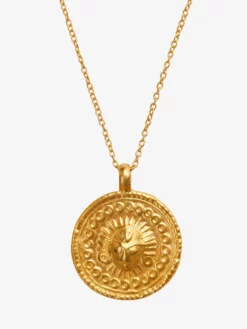 GODDES01 Goddess Charms Sun God Pendant Necklace - Gold