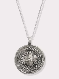 GODDES01 With Love... Goddess Charms Sun God Pendant Necklace - Silver