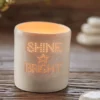 LUNALI01 Wellbeing & Lifestyle Yogamatters Handmade Porcelain Tea Light Holder - Shine Bright
