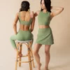 EASEDK01 Girlfriend Collective High-Rise Skort - Mantis Green 2 EASEDK01 Girlfriend Collective High-Rise Skort - Mantis Green