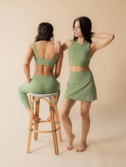 EASEDK01 Girlfriend Collective High-Rise Skort - Mantis Green