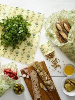 THEBEE01 The Vegan Wax Wrap Co Set Of 3 - Harvest Print