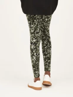 BRAINT01 Thought Pepita Bamboo Floral Leggings - Green