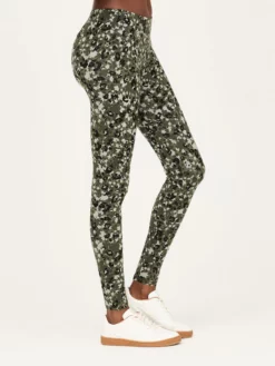 BRAINT01 Thought Pepita Bamboo Floral Leggings - Green