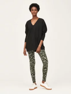 BRAINT01 Thought Pepita Bamboo Floral Leggings - Green