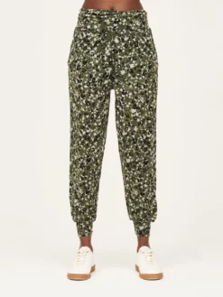 BRAINT01 Thought Pepita Bamboo Dashka Slacks - Green